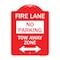 Signmission Fire Lane Tow-Away Zone W/ Bidirectional Arrow, Red & White Aluminum Sign, 18" x 24", RW-1824-23979 A-DES-RW-1824-23979 - alternate 1